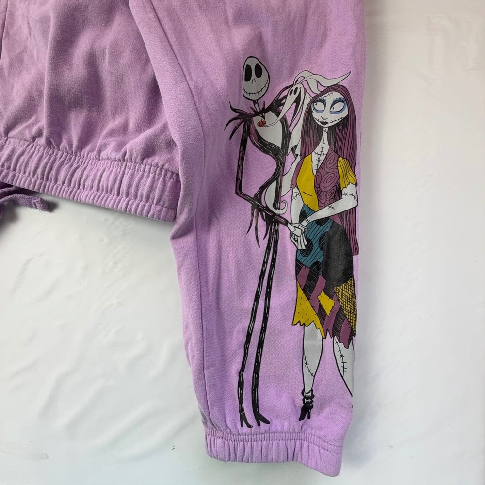 Disney Joggers Womens Large Purple Nightmare Before Christmas Jack Sally Pants